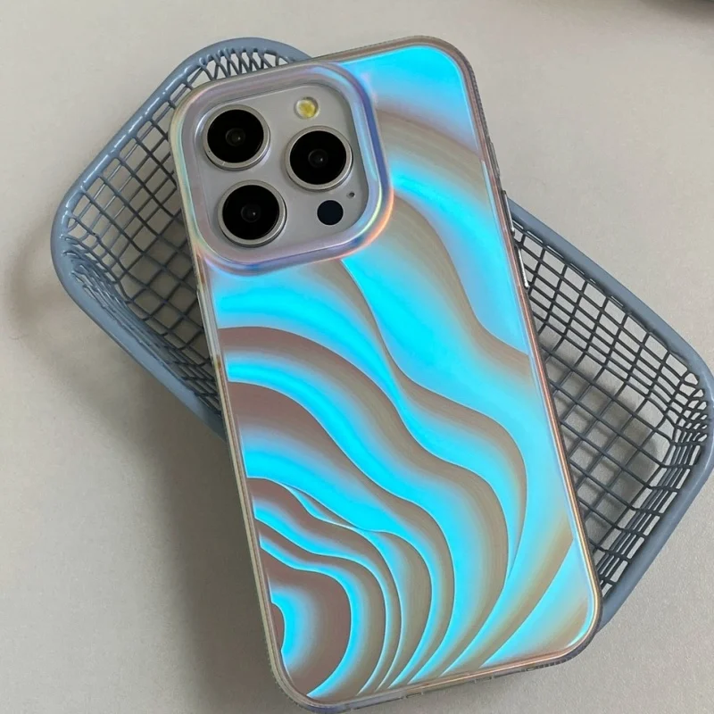 Luxury new Wave laser soft edge hard shell for iPhone Pro Max plus case solid color fall protector cover bumper