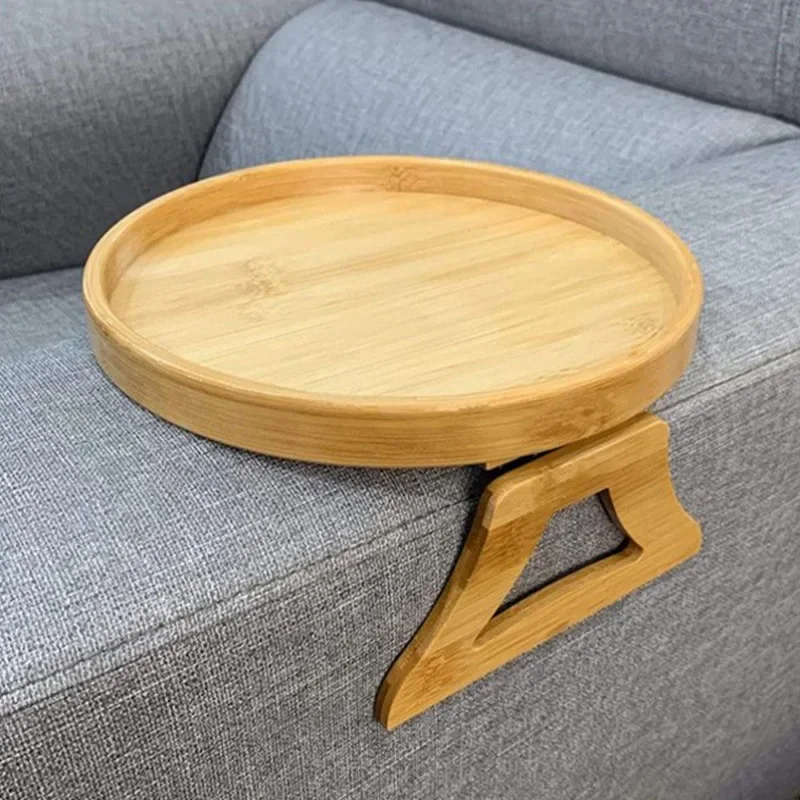 Sofa Tray Table Armrest Clip-On Tray Natural Bamboo Practical TV Snack Tea for Remote Control Coffee Snacks sofa tray table