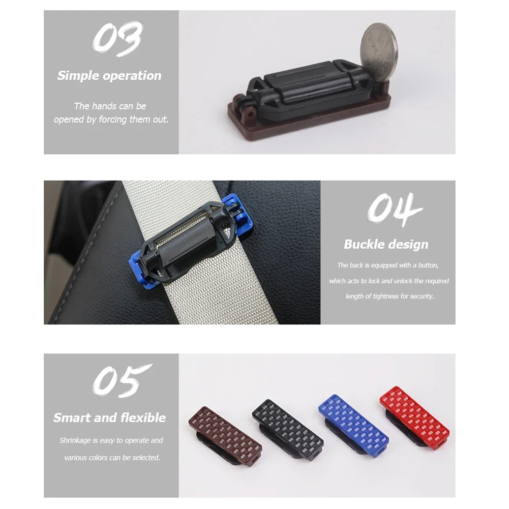 1-5Pairs Car Seatbelt Clips ABS Safety Belt Limiter Buckle Stopper Holder Relax Shoulder Tension Adjuster Strap Clamps Car Parts