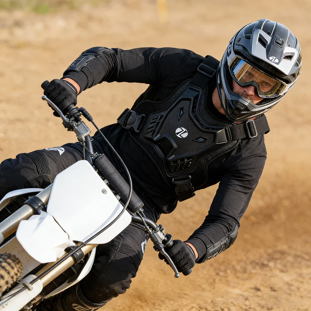 사계절 모토크로스 아머 베스트 오토바이 신체 보호대 DH MTB MX 더트 바이크 가슴 등 보호대 남녀 공용 모토 장비
