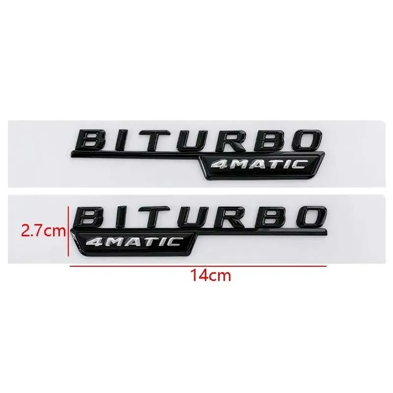 3D ABS Fender Side Sticker BITURBO 4MATIC Rear Trunk Badge Star Emblem AMG For Mercedes Benz C43 W205 W206 C205 Accessories