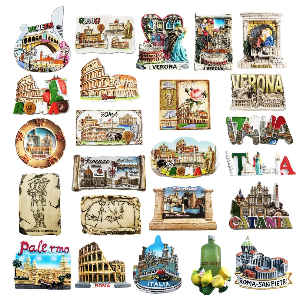 3D Fridge Magnets Sticker Collection Italy Roma Verona Decoration