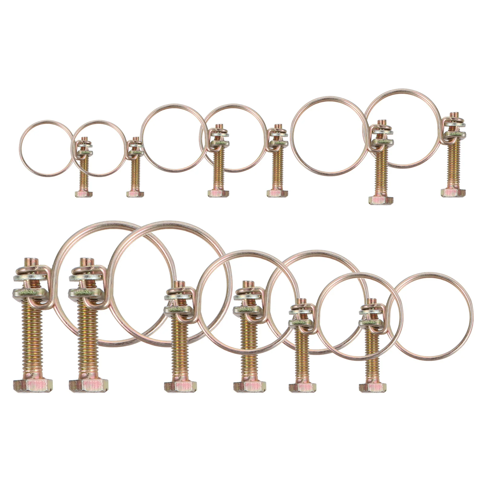 

42 Pcs Hose Clamp Double Wire Water Pipe Clamps with Screws Adjustable Clip Tube
