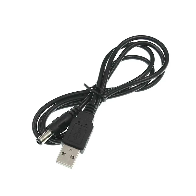 USB DC şarj kablosu 1M 5V yuvarlak delik 5.5*2.1mm fiş 5V güç kaynağı kablosu bilgisayar yönlendirici şarj aleti kablosu adaptörü uzatma kablosu
