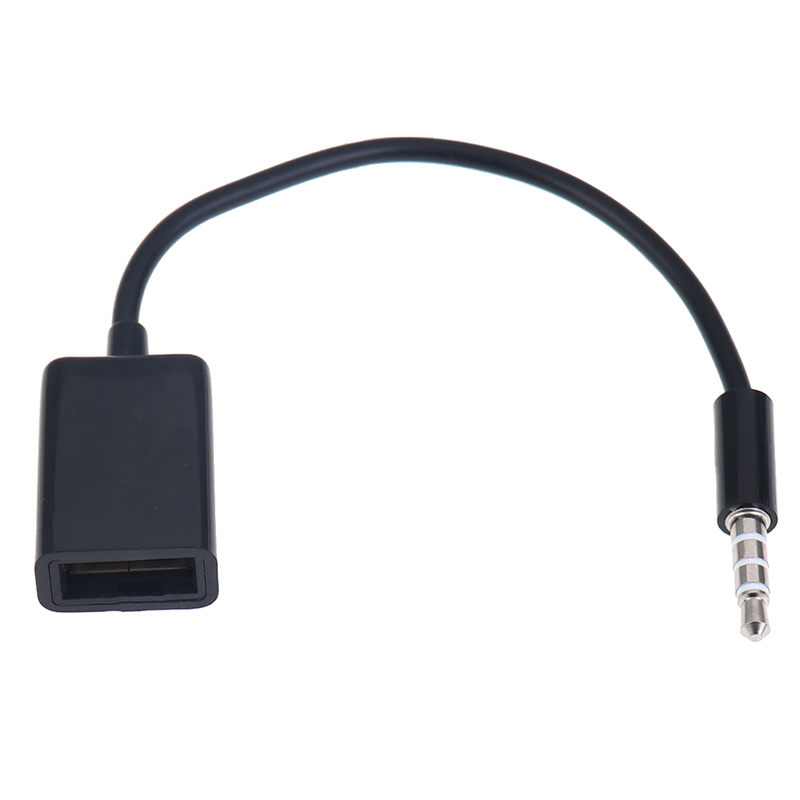 3.5mm Male AUX Audio Plug Jack To USB 2.0 Female Converter Cable Cord Car MP3
