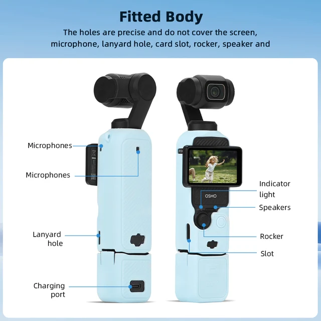 Étui pour DJI OSMO Pocket 3, housse de protection en Silicone, anti-rayures, capuchon d'objectif, étui de protection pour caméra Pocket3, accessoires 4