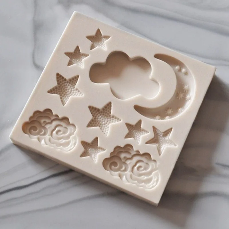 1pc Star Cloud Moon Silicone Mold Cupcake Fondant Cake Decorating Tools Chocolate Gumpaste Moulds Color Random