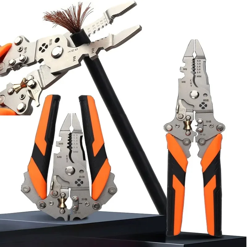 wire stripping scissors Multi-Purpose Wire Stripper Durable High Carbon Steel Cable & Wire Cutting For All Electrical Work Professional Stripping Tool