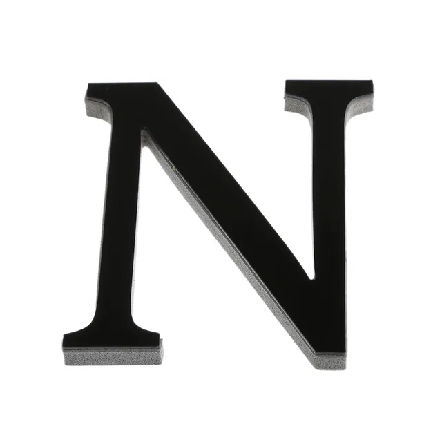 3D Acrylic Wall Ornaments Black Alphabet 72