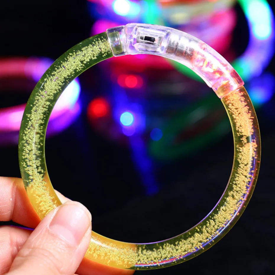 10/15/30/50 Pcs Led Bracelets Glow Bangle Light Up Wristbands Glow