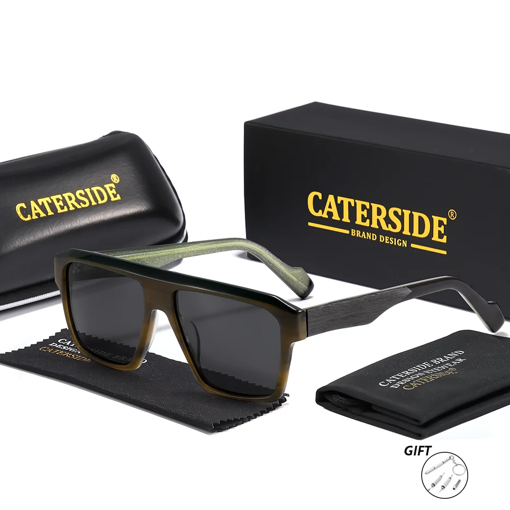 CATERSIDE Optische Sonnenbrille für Herren, Premium-Acetat-Rahmen, individuelle Brillen für Damen, Sonnenschutz, UV400 – Detail 7