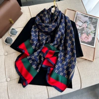 Popular Style 180X85CM Scarves New Design 2024 Square Shawls Luxury Sunscreen Beach Silk Scarf Women The Four Seasons Bandanna 1