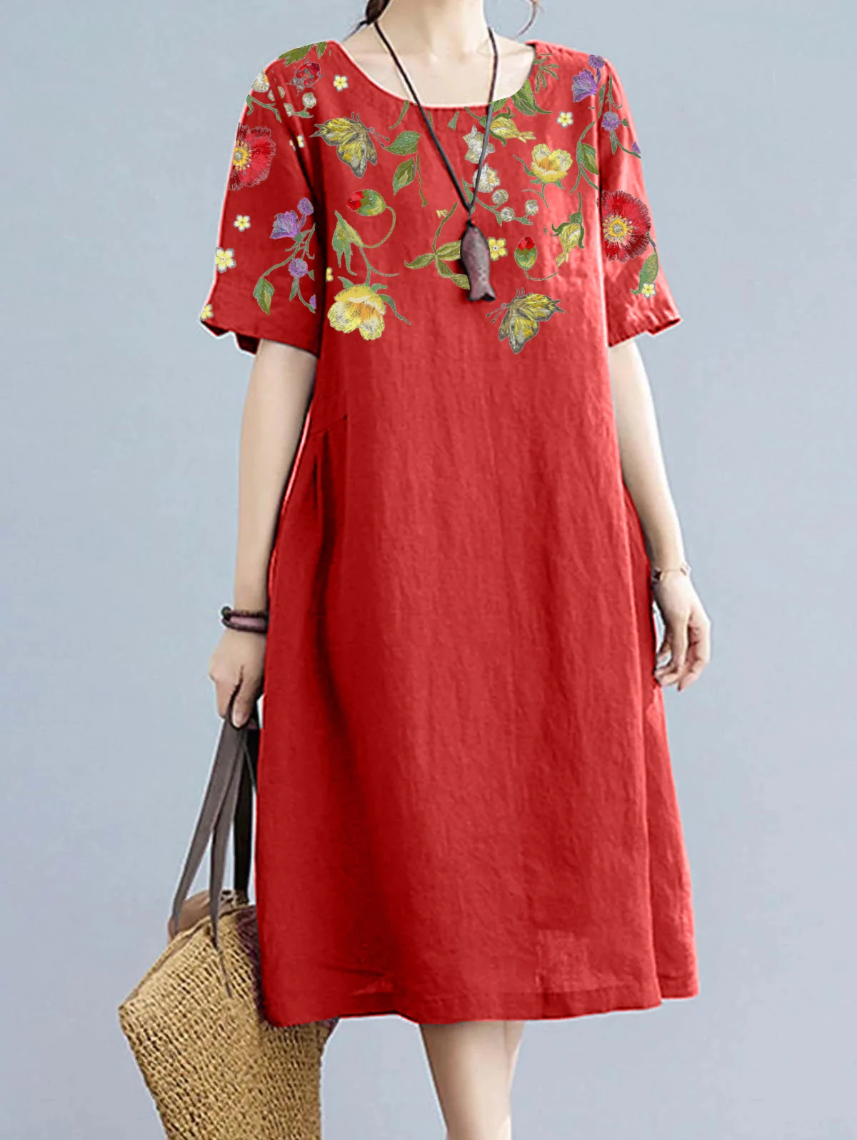 Casual Floral Print Sleeveless Cut Out Midi Dress main image 0