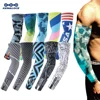 KEMALOCE Cycling Arm Warmer Compress Summer Running&Basketball UV Protection Ice Fabric White&Black Sports Arm Sleeve 1