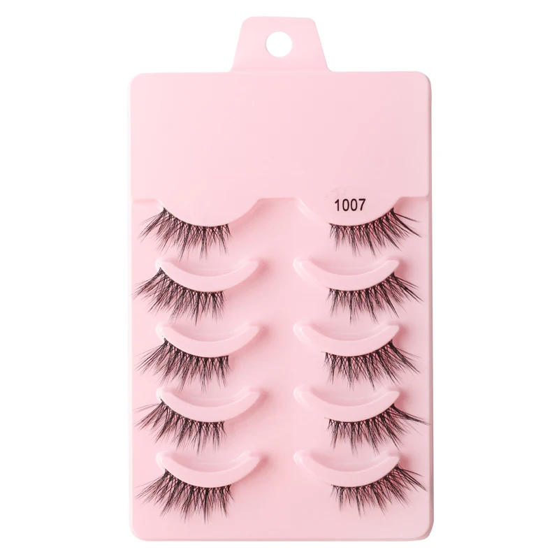 Sdcd0ff973681400dbc3436a89f821e70s 3/5/10 Half lashes Natural 3D Mink Lashes Wispy Fluffy False Eyelashes Extension Mink Eyelash Makeup Tools Faux Cils maquillaje