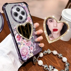 Splendid Flowers Plating Bracelet Holder Phone Case for Redmi 10 Power (Purple)