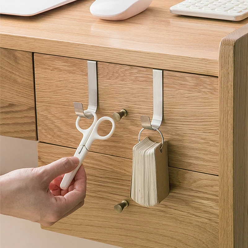 Metal Hooks Kitchen Cabinet Door Back Hook Bathroom Hanging Rack Clothes Coat Hat Towel Hanger Storage Hook Office Accessories