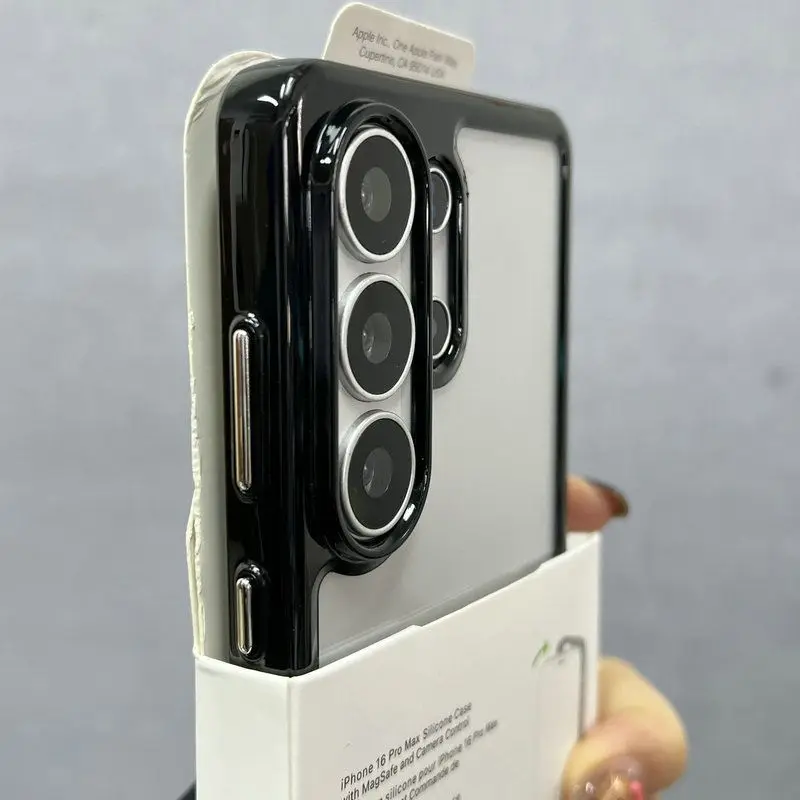 Clear Back Shockproof Protection Case with Soft TPU and Camera Lens Cover