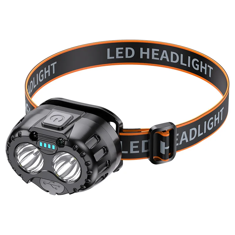 Outdoor Headlamp USB Rechargeable Work Flashlight Multifunctional Head Torch Mini LED Headlight for Camping Fishing Hiking