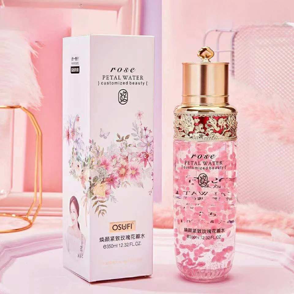 350ml Rose Water Pink Water Exfoliating and Firming Rose Petals Water Moisturizing and Softening Toner Essence Toner Facial термос maestro 350ml mr 1640 35 pink