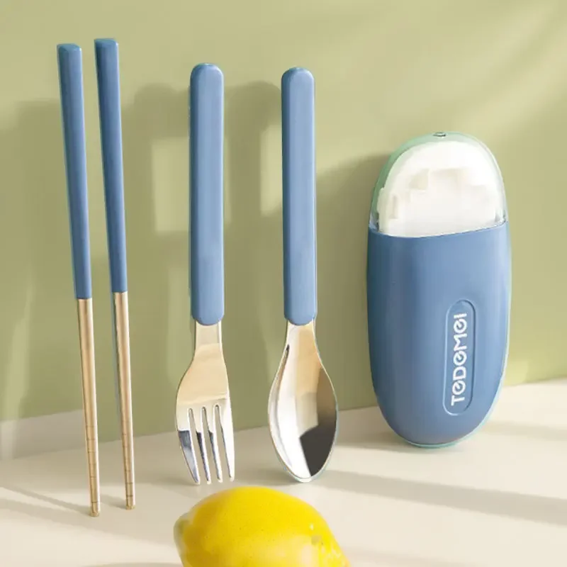 Foldable Tableware Set Portable Chopsticks Spoon Detachable Cutlery Travel Tableware Picnic Dinnerware Camping Cutlery Set