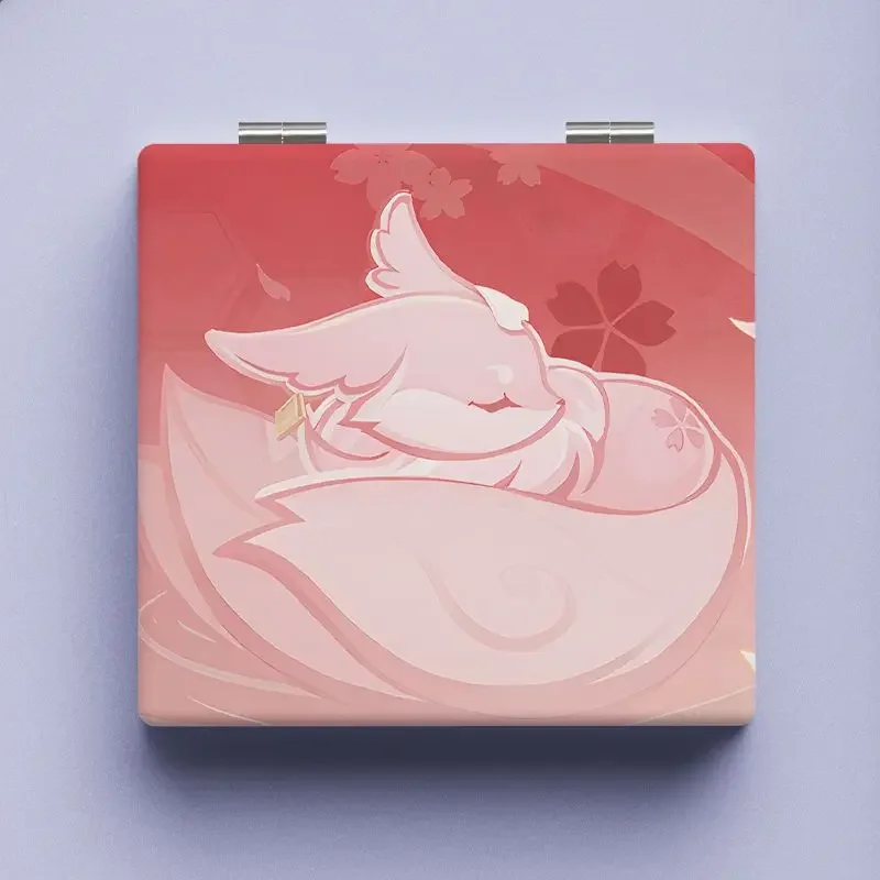 Genshin Impact Portable Foldable Makeup Mirror Xiao Raiden Shogun Kaedehara Kazuha Game Mini Square Makeup Tools Vanity Mirror