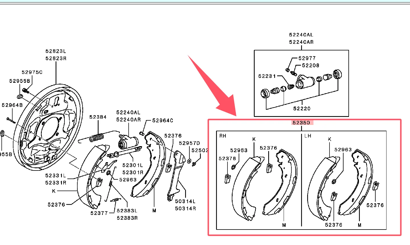 L200 Triton IV 2005-2015 KA4T KB4T, 2015- KL3T KL4T Pajero Montero Sport ⅡⅢ 4600A106 4600A122용  리어 브레이크 슈 세트
