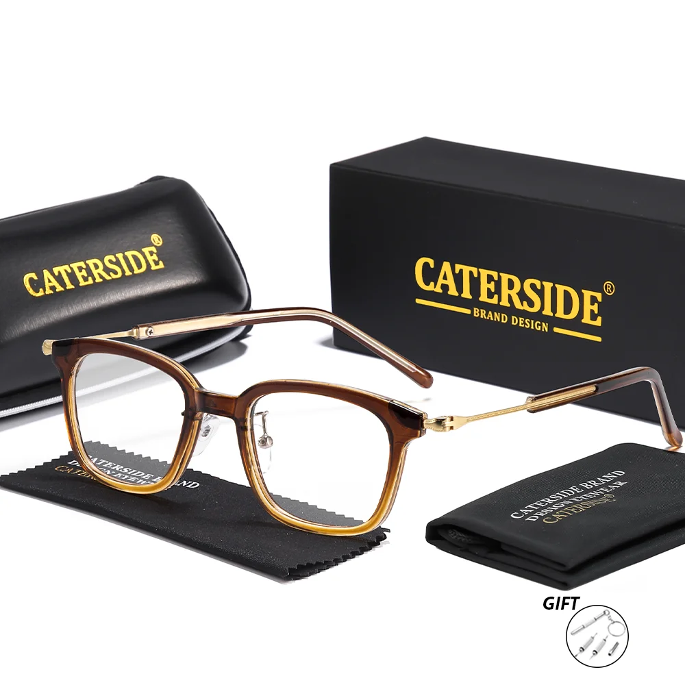 CATERSIDE Vereinfachte, modische, optische Unisex-Brille, privat, maßgeschneidert, 1,56 Refraktionsindex, quadratische Linse, verschreibungspflichtige Brille – Detail 5