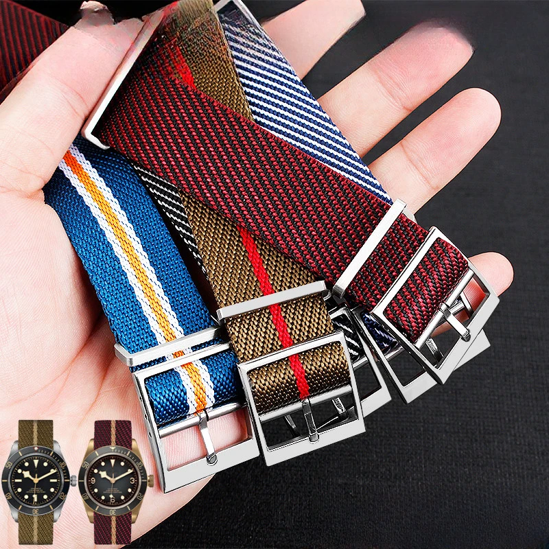 Per Tudor Biwan Qicheng Cinturino In Nylon Rolex Little Red Flower Canvas 20Mm 22Mm Impermeabile Outdoor Uomo Donna Cinturino