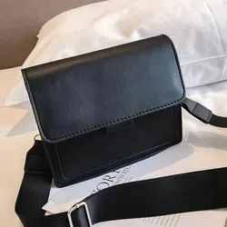 Elegant Women's PU Leather Crossbody Handbag - Fashionable Travel Shoulder Messenger Bag with Classic Flap Design (Black)