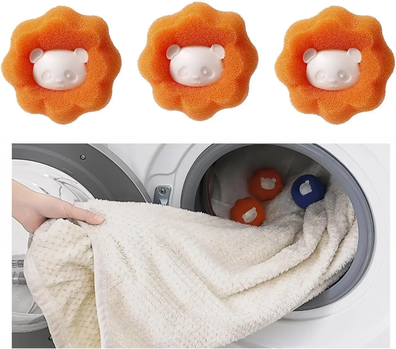 Anti-Hair Laundry Washing Balls Sponge Cleaning Balls for Lint Removal Anti-Tangle Clothes Washer Laundry Machine Ball