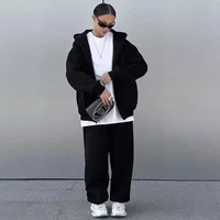 Mode décontracté femmes survêtement ensemble à capuche costume d'entraînement Fitness sport femme vêtements tenue ample taille élastique pantalon de course 3