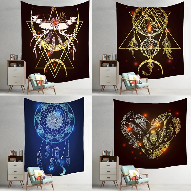 

Dream Catcher Scene Wall Cloth Decorative Tapestry Boho Home And Decoration Decor Moon Hanging Aesthetic Pink Room Bedroom