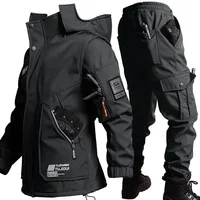 New Winter Velvet Thickened Jacket Suit for Men and Women Windproof and Water-proof Outdoor Cold-proof and Warm Work Clothes 1