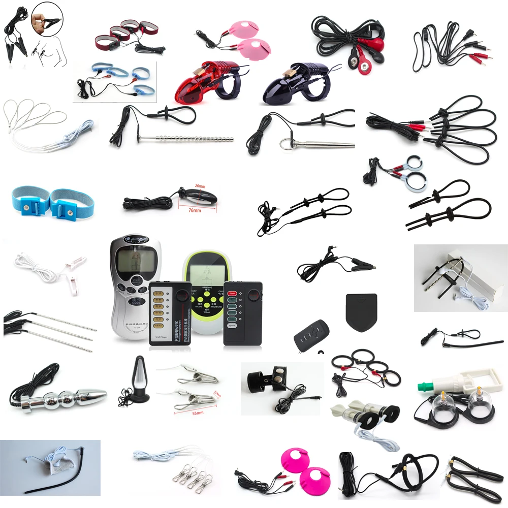Electro Shock Anal Butt Plug Peni Ring Nipple Clamps Electric Penis Plug Cock Chastity Sex Bdsm Medical Toys SM Sex Products
