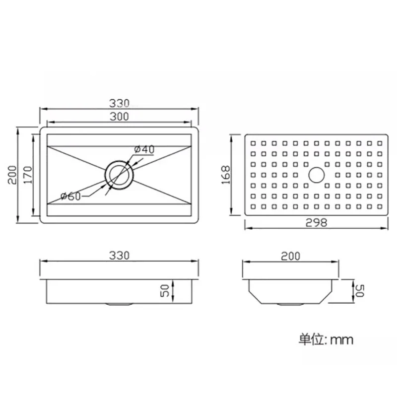 Nano Sink Hidden Stainless Steel Kitchen Sinks Island Bar Invisible Mini Small Single Sink Pantry with Cover Kitchen Fixture