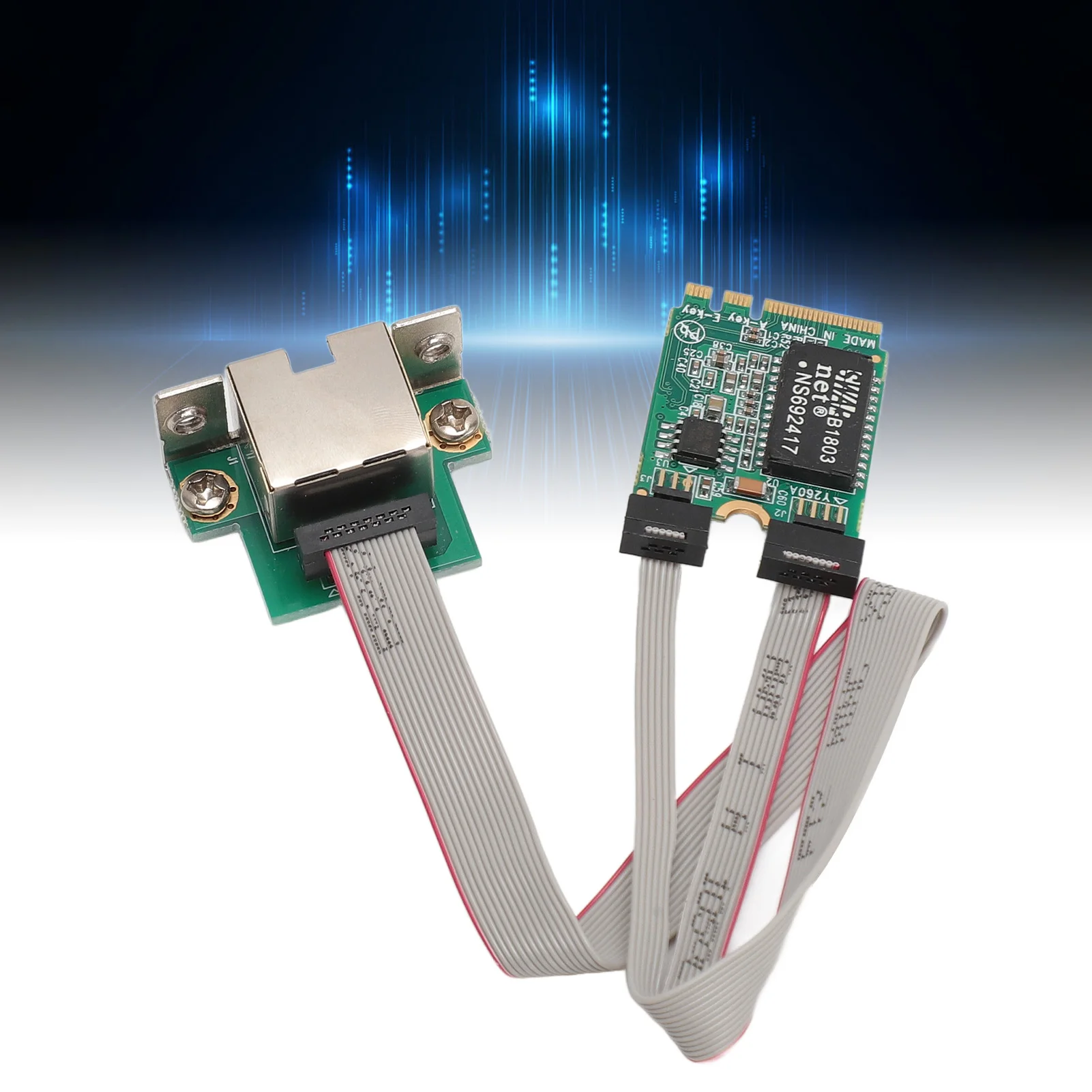 Single Port Network Card M.2 A+E Bent Pin Gigabit Ethernet RJ45 Server I210AT Chip