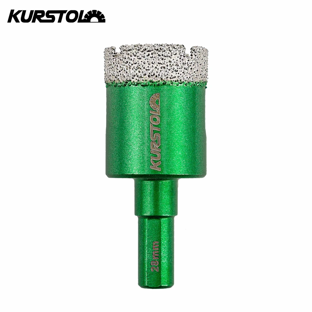 KURSTOL Diamond Drill Bits Triangle Shank 28mm 1/2pcs Porcelain Ceramic Granite Marble Stone Tile Core Drill Bit Hole Saw Opener kurstol diamond milling bits 1 2pcs 25mm hex shank granite ceramic marble porcelain enlarge hole slot tile milling finger bit