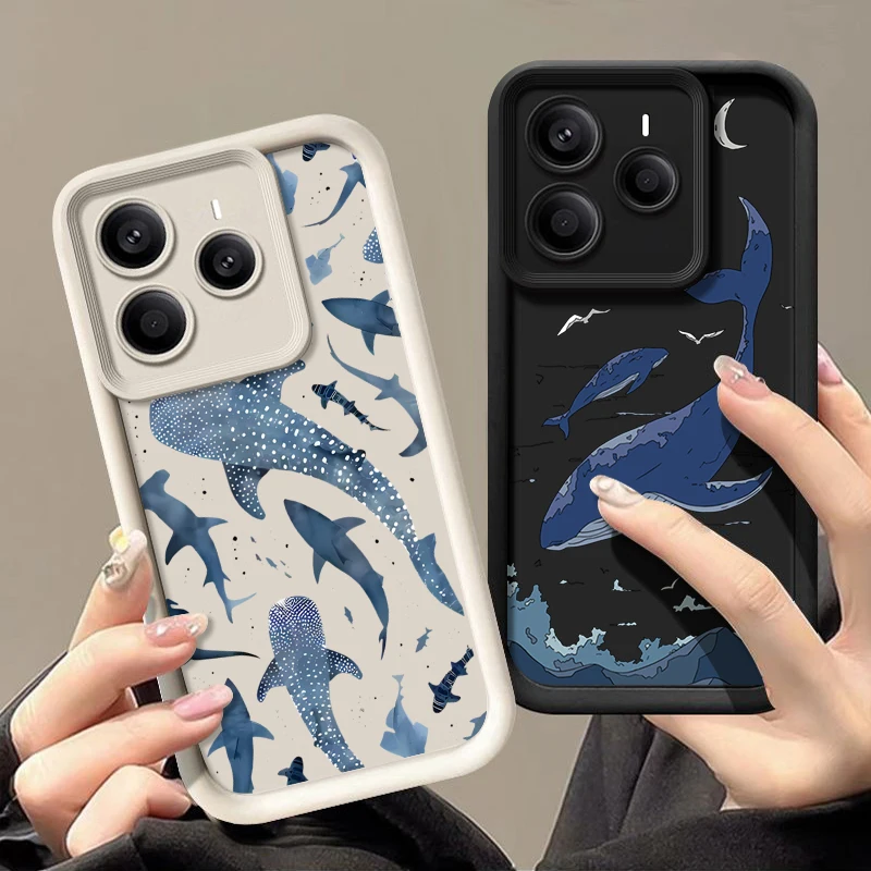 Ocean Animals Shark and Dolphin Design TPU Phone Case
