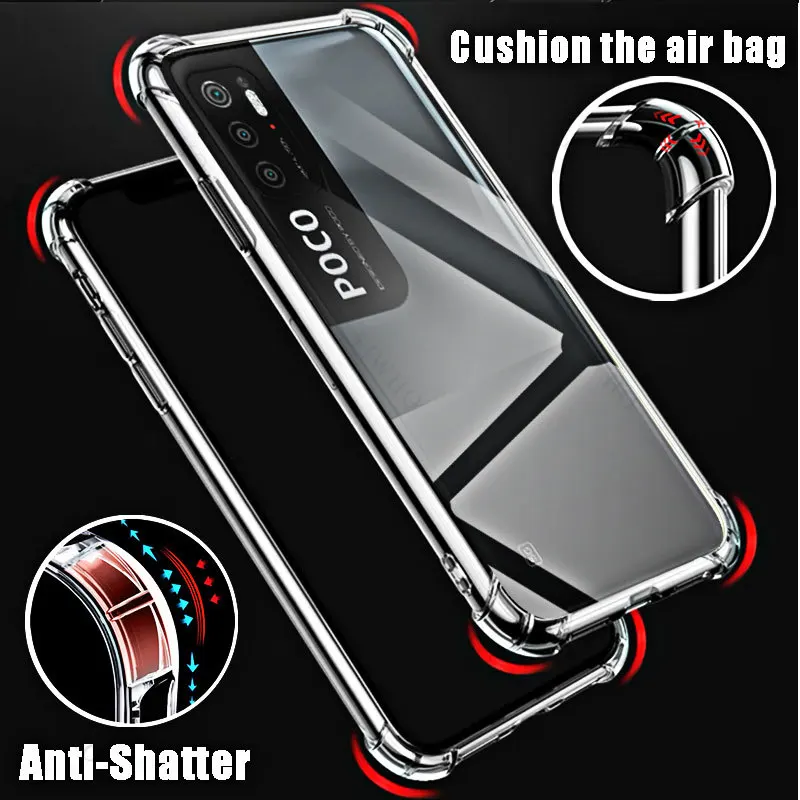 Clear Shockproof Anti-Scratch Soft Case for Xiaomi Poco M3 Pro 5G - HD Transparent, 6.5