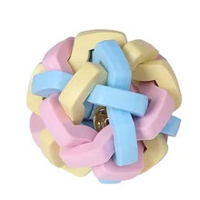 Colorful Bell Ball Pet Sounding Toy Molar Teeth-Resistant Rubber Ball Stains Removal Teether Dog Training Toys Pet Supplies