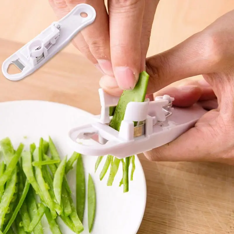 Green Bean Cutter Lightweight Bean Slicer Cutter White Kitchen Equipment Food Grade Material Remover Peeler Grater for French