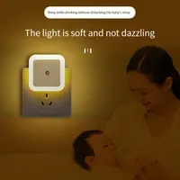 Wireless LED Night Light Mini EU Plug Light Control Sensor Children's Room Children's Bedroom Decoration Midnight Tricolor Light 1