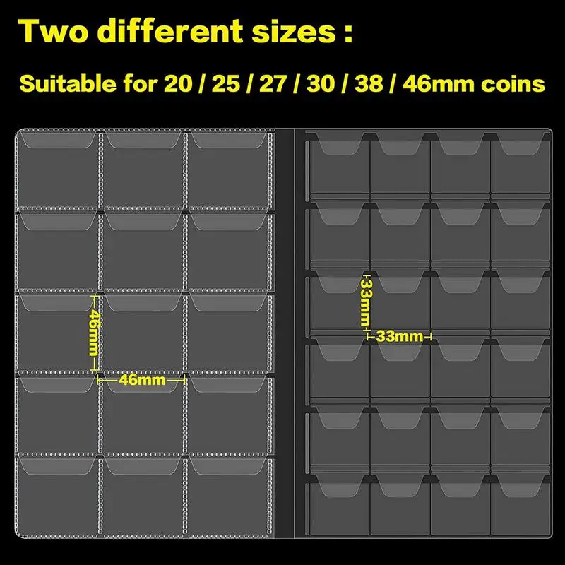 Pockets Coin Collection Book Albums Artificial Leather Collection Album Storage Display Organizer