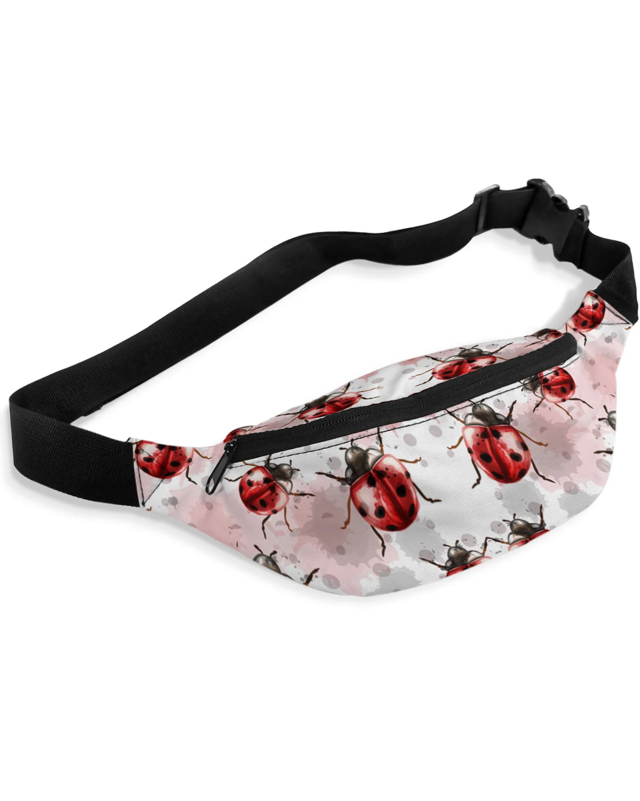 

Watercolor Paint Insect Ladybug Waist Packs Shoulder Bag Unisex Messenger Bag Casual Fashion Fanny Pack for Women