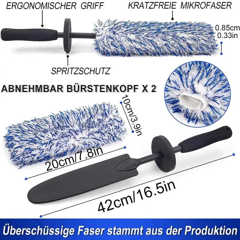 Car Rim Brush Wheel Rim Brush Cleaner Microfiber Car Cleaning For Detailing Wash Wheel