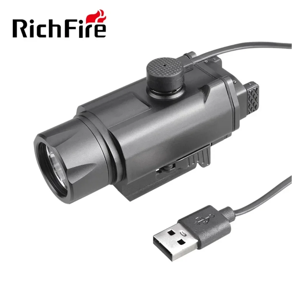 Tactical Aluminum LED Flashlight for Guns with Magnetic Recharge