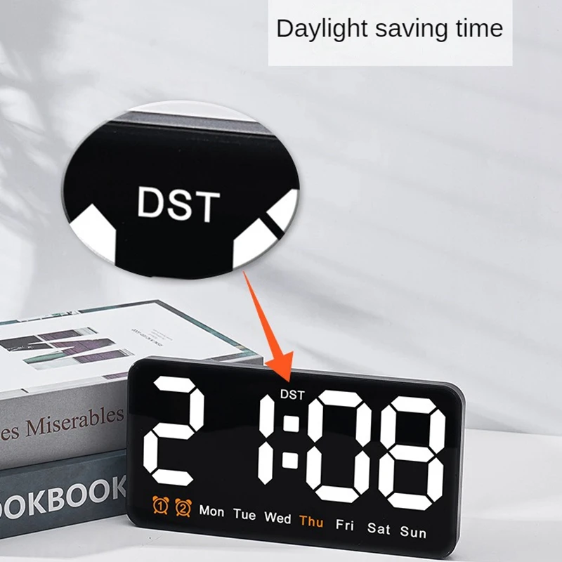 Electronic Wall Clock Temperature Date Display Wall-mounted Digital LED Alarm Clocks for Home 12/24H Voice Control led wall clock wall clock digital wall clock 3d led alarm clock
