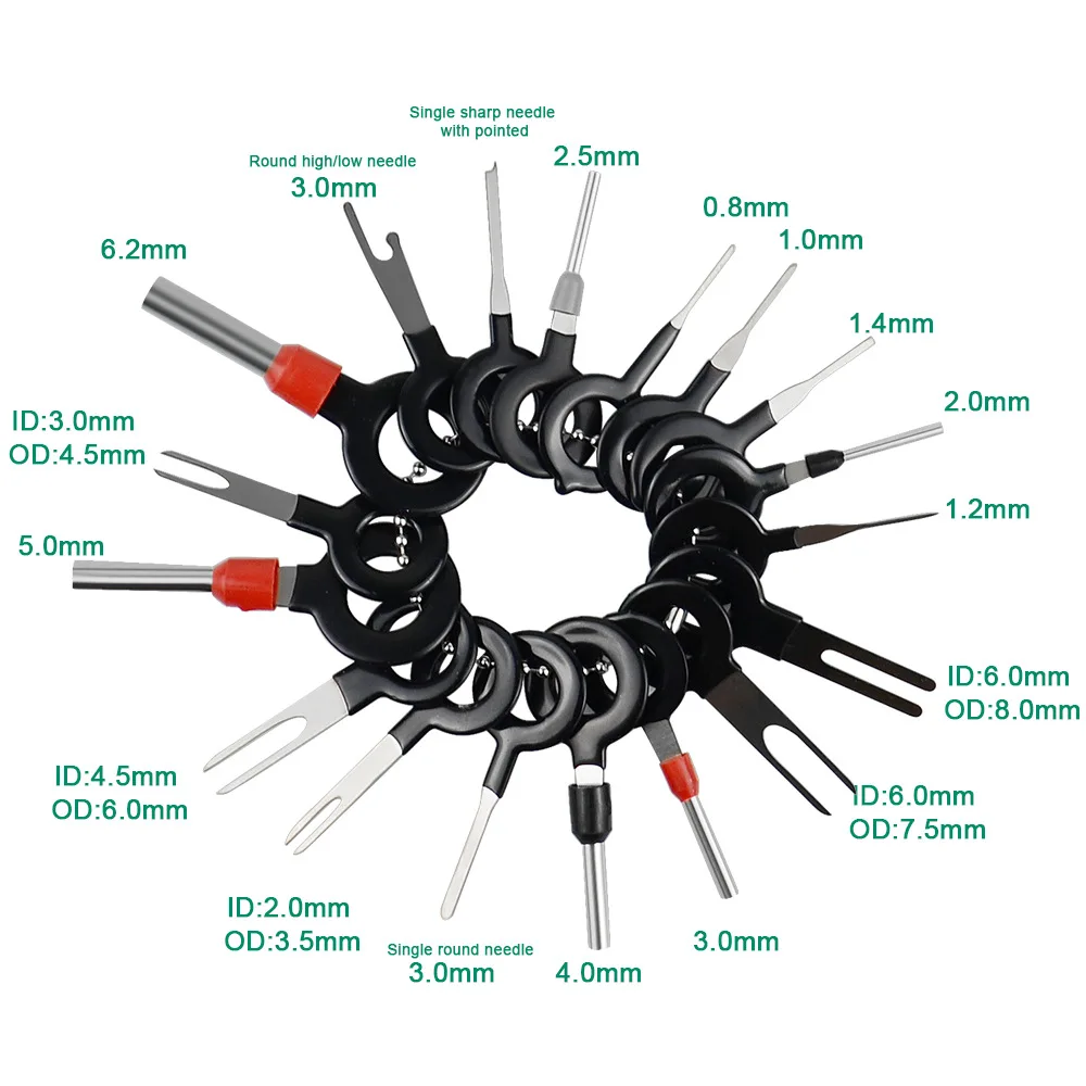 Car Terminal Removal Wire Plug Wire Crimp Connector Extractor Automotive Kit Keys Pins Repair Extraction Mechanical Tools car terminal extractor terminal removal kit car repair tool terminal removal tool car terminal puller electrical connector pin removal kit