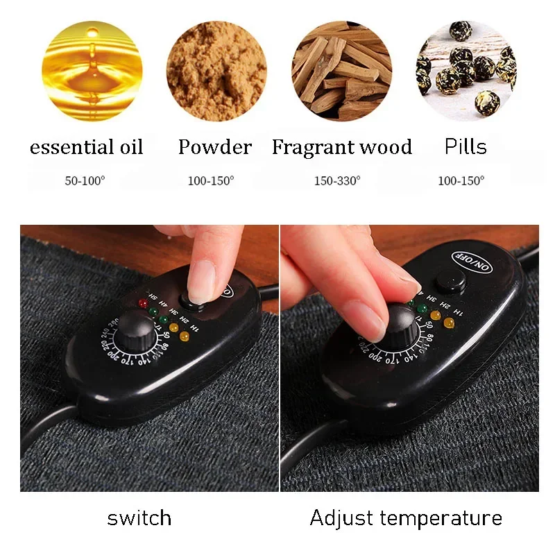 Ceramic Electric Incense Burner Home Indoor Temperature Control Incense Burner Point/seal Incense Powder Heating Tools
